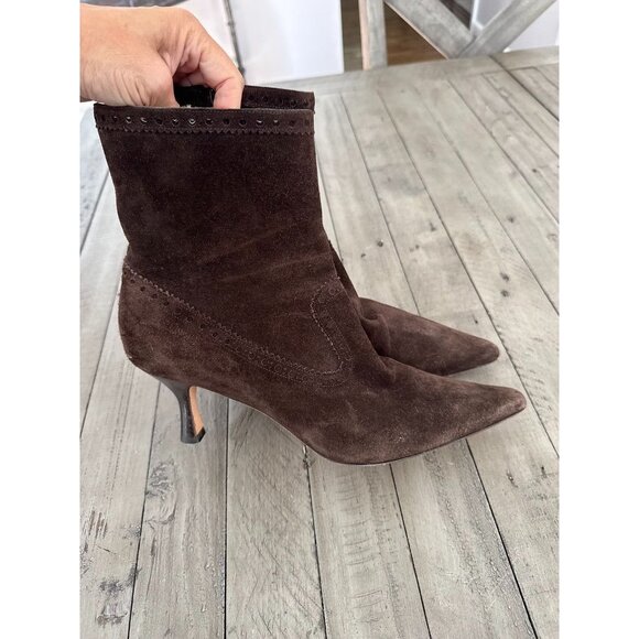 Michael Kors Brown Suede Ankle Boots - Picture 4 of 7